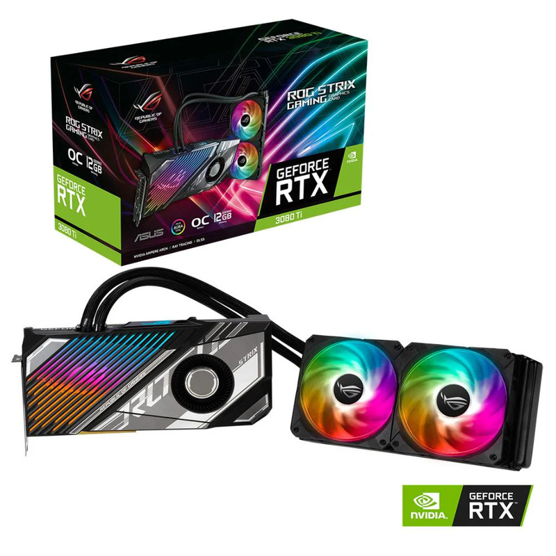 Asus ROG Strix LC GeForce RTX 3080 Ti OC 12GB GDDR6X Graphics Card - كرت الشاشة